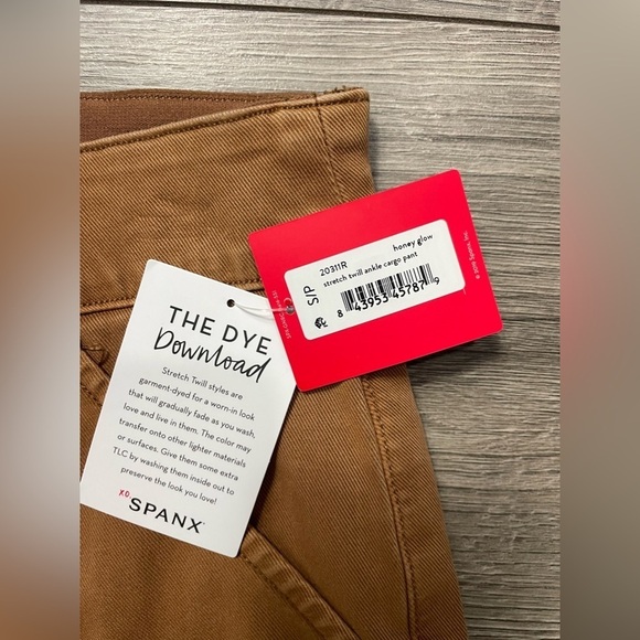 NWT SPANX Stretch Twill Ankle‎ Cargo Pant in Honey Glow Sz S - Picture 3 of 12